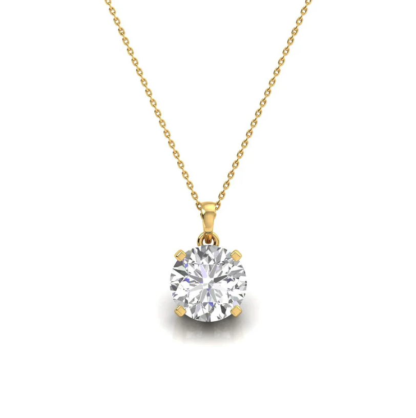 Gold Solitaire Diamond Pendant